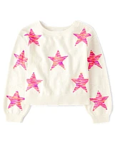 Girls Space Dye Star Sweater