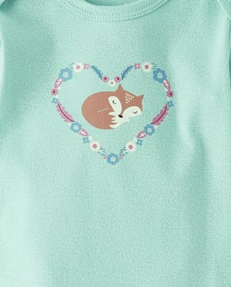 Lot de 4 bodys animaux pour bébés filles