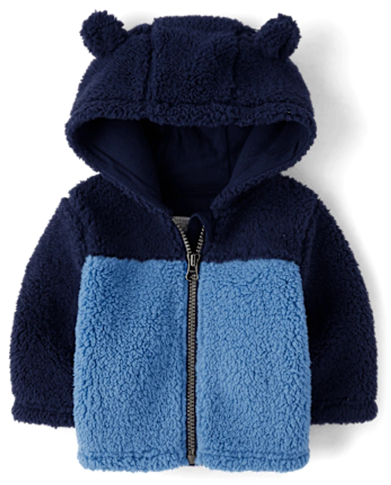 Baby Boys Colorblock Sherpa Cozy Jacket