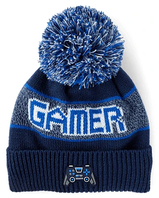 Boys Gamer Pom Beanie