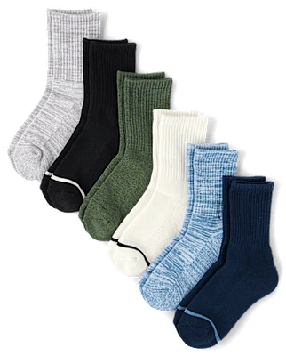 Boys Cushioned Crew Socks 6-Pack