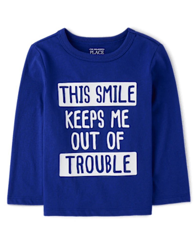 Baby And Toddler Boys Trouble Graphic Tee