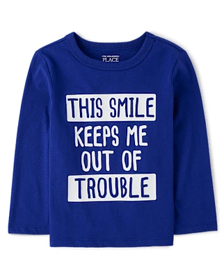 Baby And Toddler Boys Trouble Graphic Tee