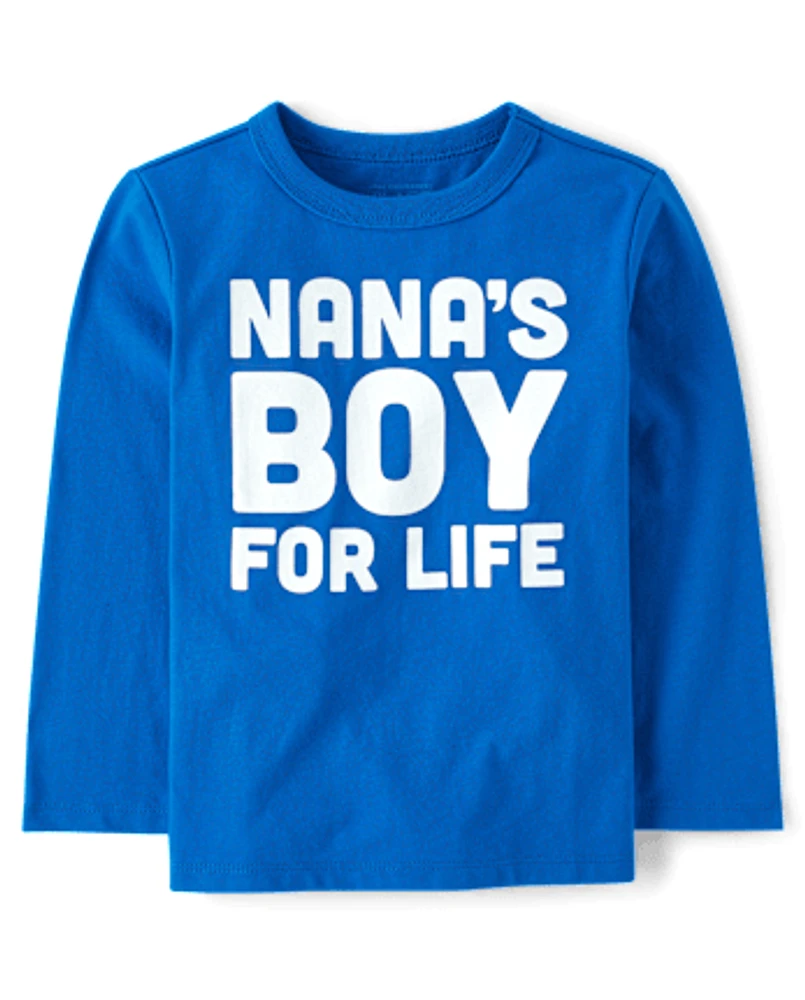 Baby And Toddler Boys Long Sleeve Nana's Boy Graphic Tee