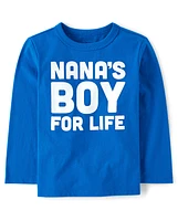 Baby And Toddler Boys Long Sleeve Nana's Boy Graphic Tee