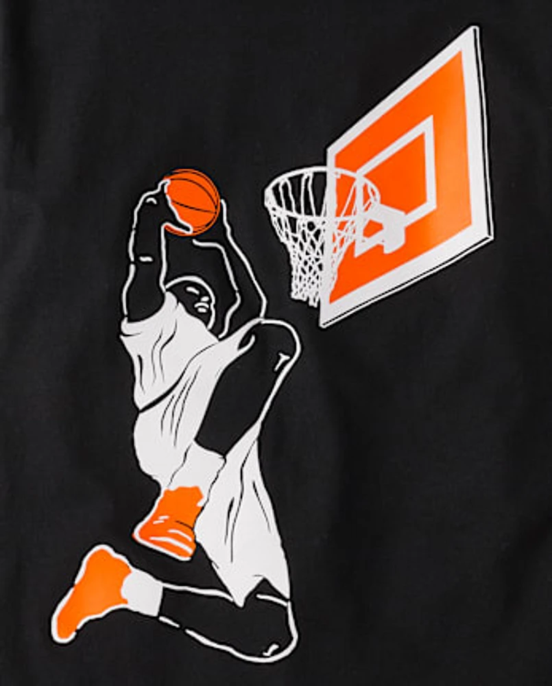 Boys Basketball Dunk Graphic Tee