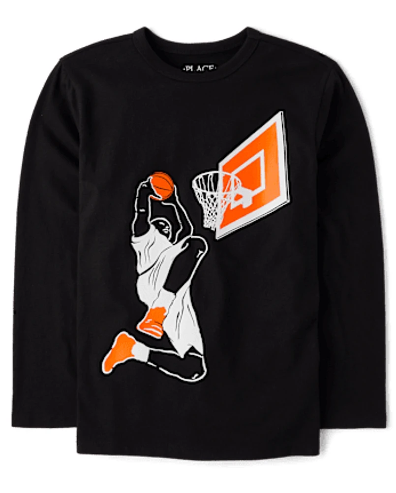 Boys Basketball Dunk Graphic Tee