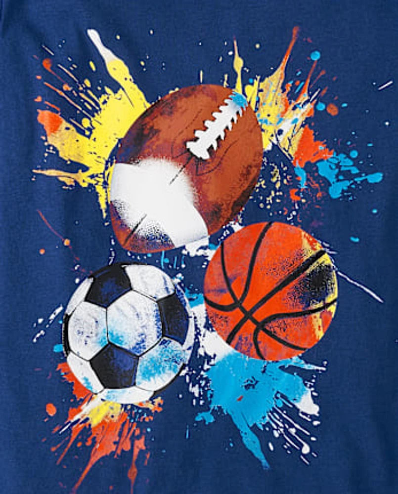 Boys Team Sport Balls Graphic Tee