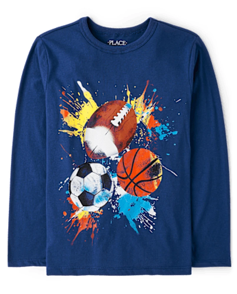 Boys Team Sport Balls Graphic Tee