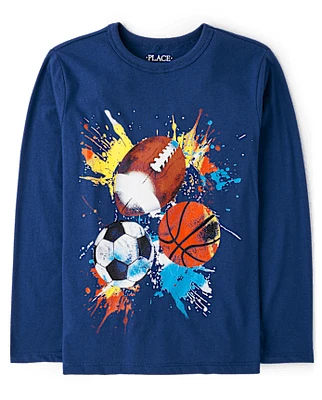 Boys Team Sport Balls Graphic Tee