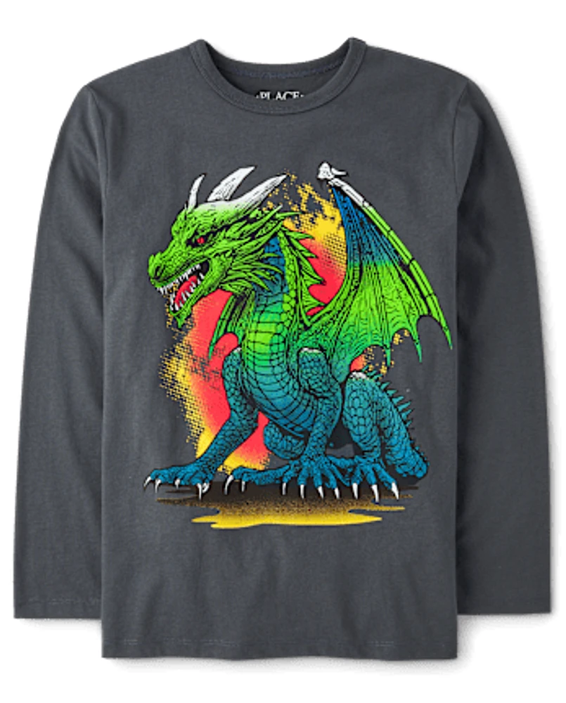 Boys Fire Dragon Graphic Tee