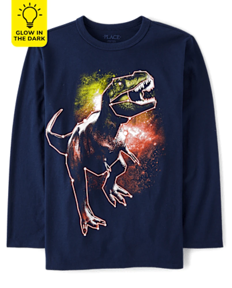 Boys Glow Dino Graphic Tee