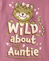 Baby And Toddler Girls Wild About My Auntie Graphic Tee