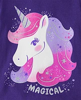 Baby And Toddler Girls Magical Unicorn Graphic Tee