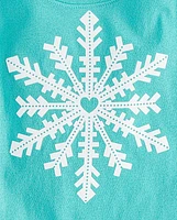 Baby And Toddler Girls Winter Snowflake Graphic Tee