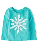 Baby And Toddler Girls Winter Snowflake Graphic Tee