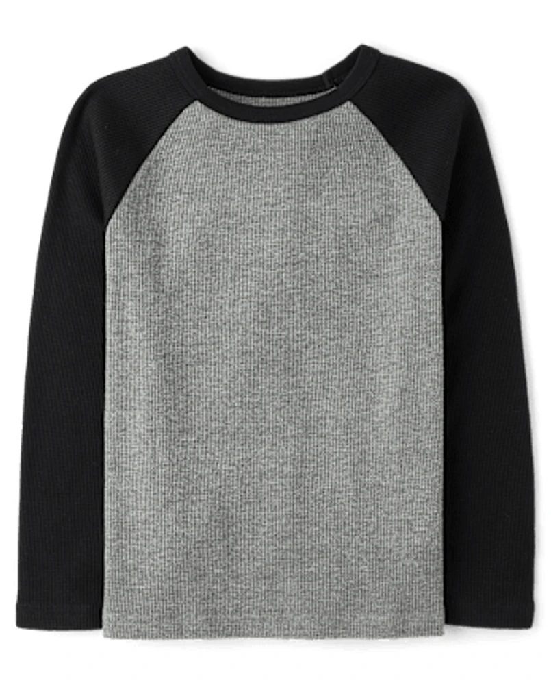 Boys Colorblock Thermal Raglan Top