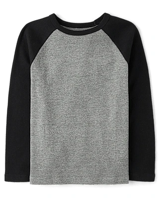 Boys Colorblock Thermal Raglan Top