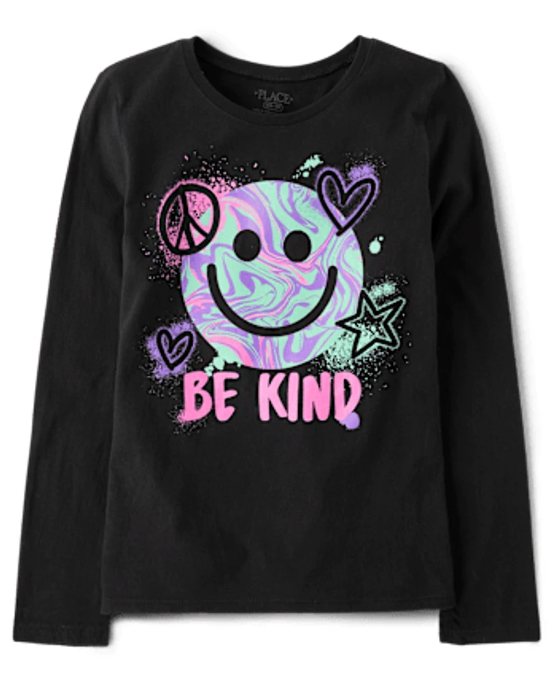 Girls Be Kind Smile Graphic Tee