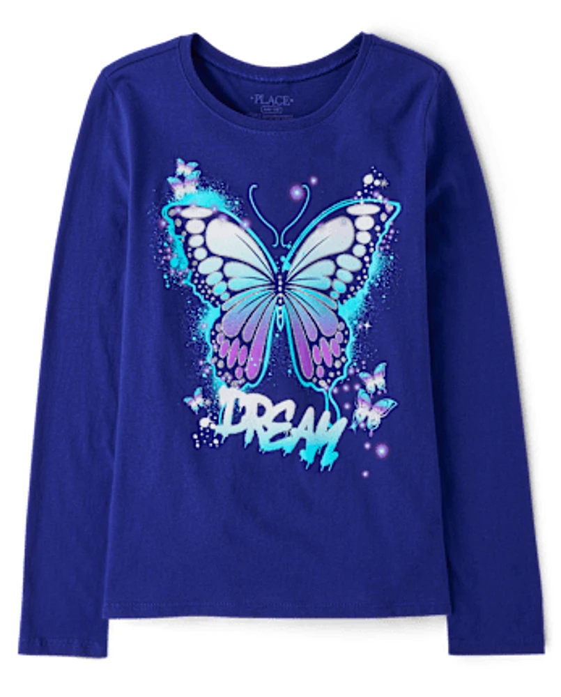 Girls Dream Butterfly Graphic Tee