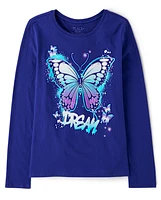 Girls Dream Butterfly Graphic Tee