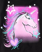Girls Unicorn Stars Graphic Tee