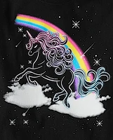 Girls Rainbow Unicorn Graphic Tee