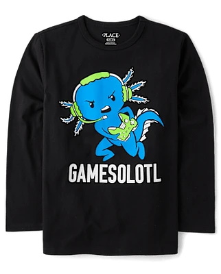 Boys Gamer Axolotl Graphic Tee