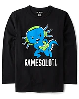 Boys Gamer Axolotl Graphic Tee