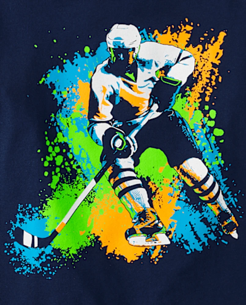 Boys Hockey Player Graphic Tee