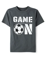 Boys Game On Soccer Graphic Tee