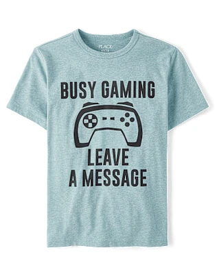 Boys Busy Gaming Graphic Tee