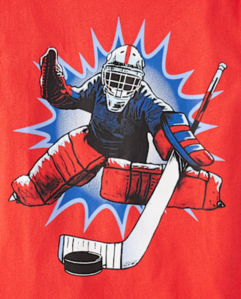 T-shirt de hockey imprimé pour garçon