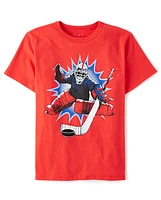 T-shirt de hockey imprimé pour garçon