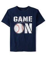 Boys Game On Baseball Graphic Tee