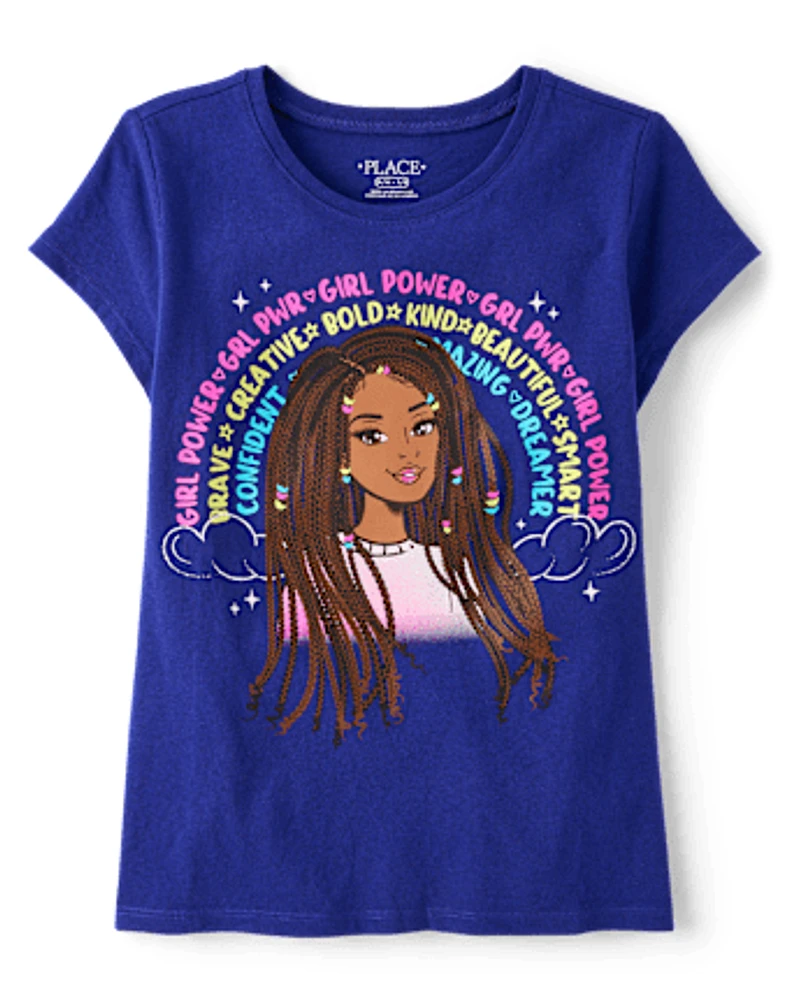 Girls Girl Positive Words Graphic Tee