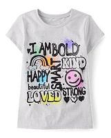 Girls Positive Words Graphic Tee