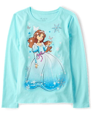 Girls Winter Princess Graphic Tee