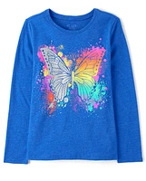 Girls Rainbow Butterfly Graphic Tee