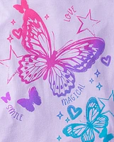 Fille Papillon T-shirt imprim