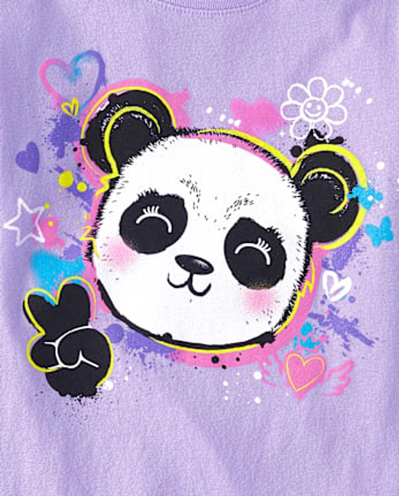 T-shirt imprimé Panda pour fille