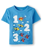 Baby And Toddler Boys Number Airplane Graphic Tee