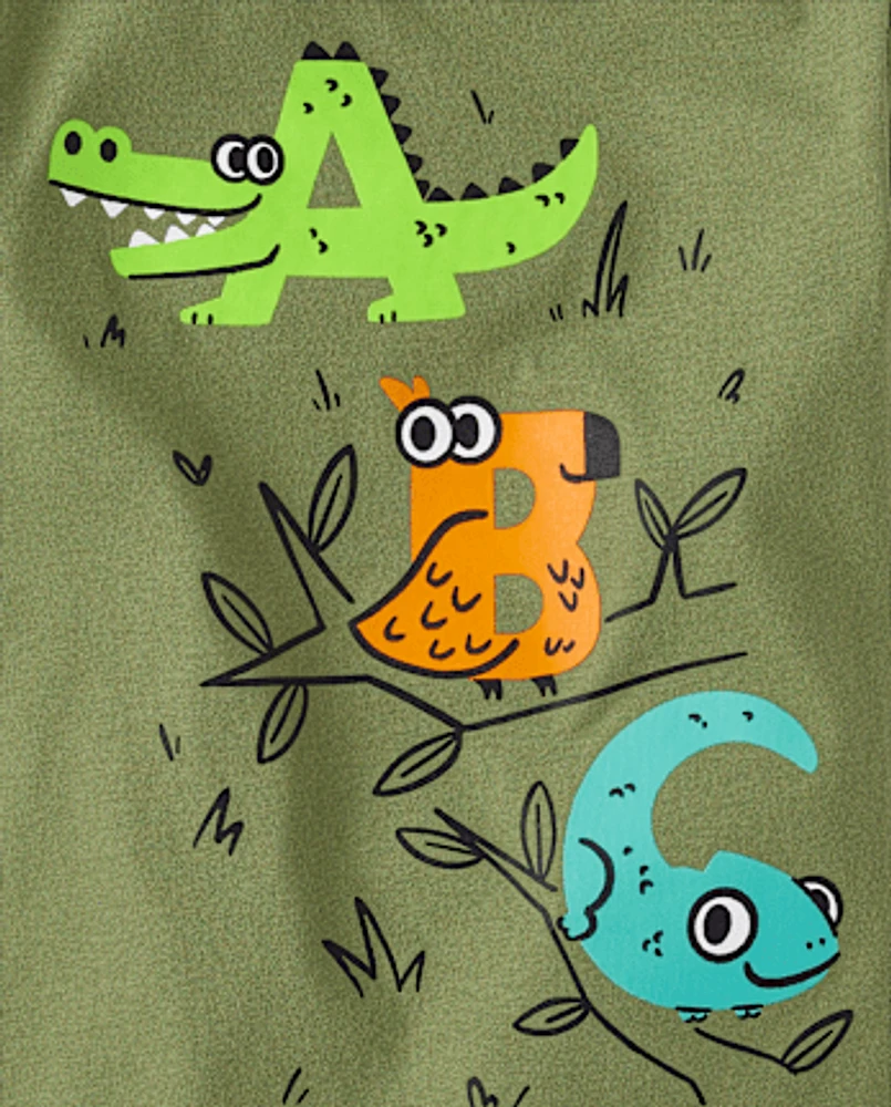 Baby And Toddler Boys ABC Animal Graphic Tee