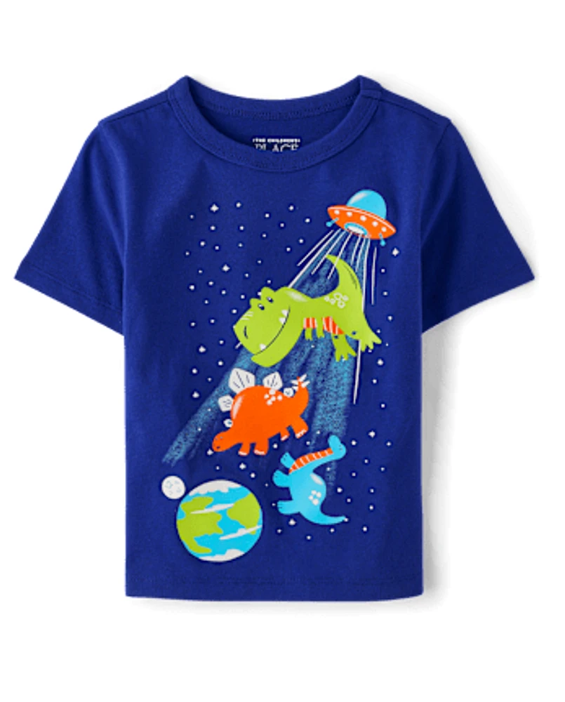 Baby And Toddler Boys Space Dino Graphic Tee