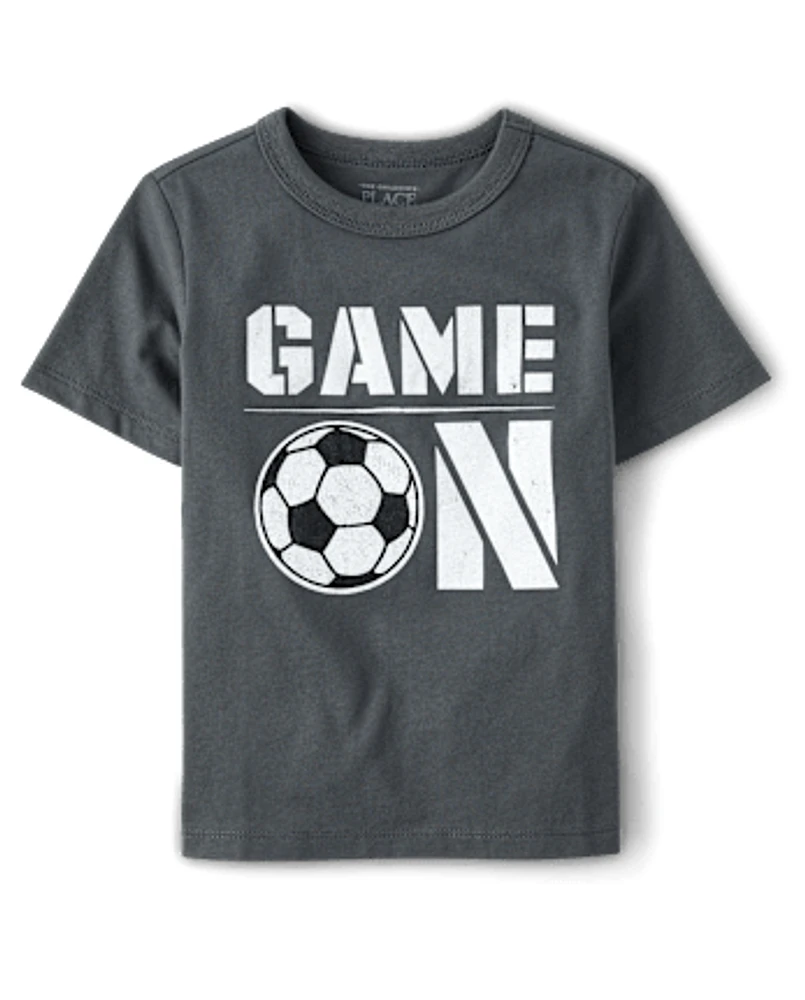 Baby And Toddler Boys Game On Soccer Graphic Tee