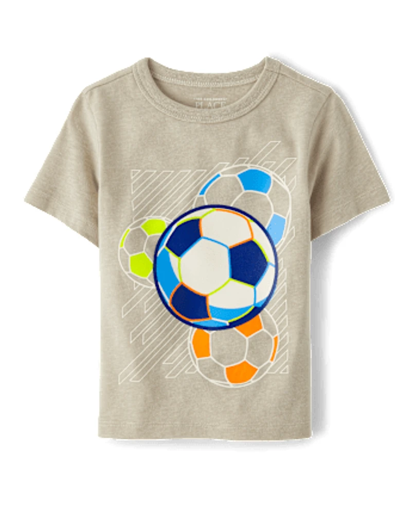 Baby And Toddler Boys Soccer Ball Graphic Tee