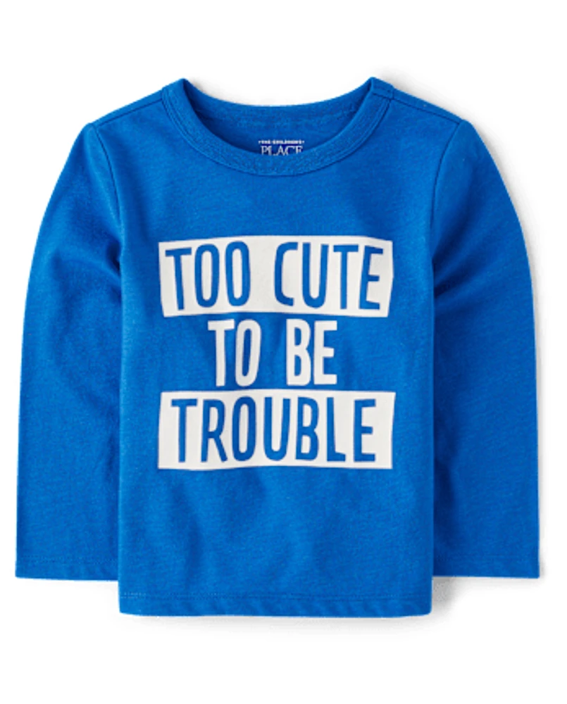 Baby And Toddler Boys Trouble Graphic Tee