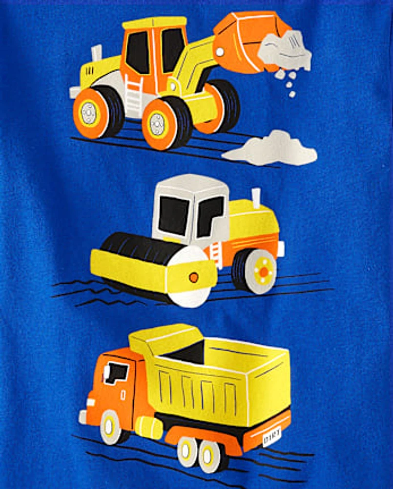 Baby And Toddler Boys Construction Vehicles Graphic Tee