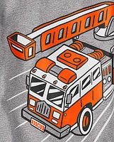 Baby And Toddler Boys Fire Truck Graphic Tee