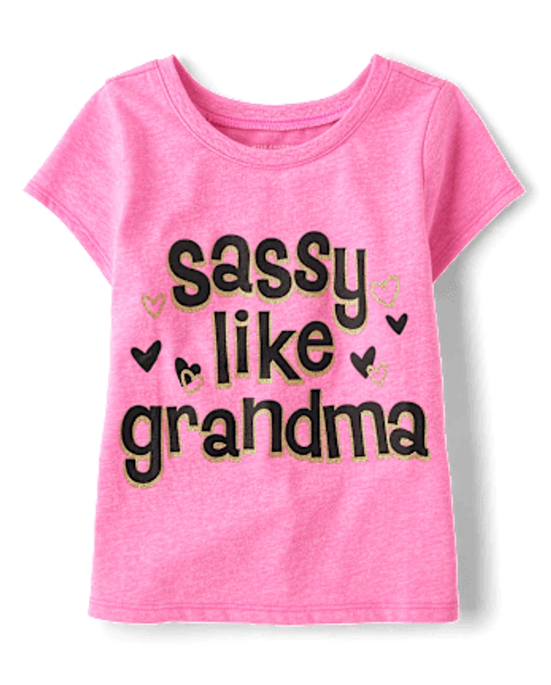 Baby And Toddler Girls Sassy Like Grandma Graphic Tee